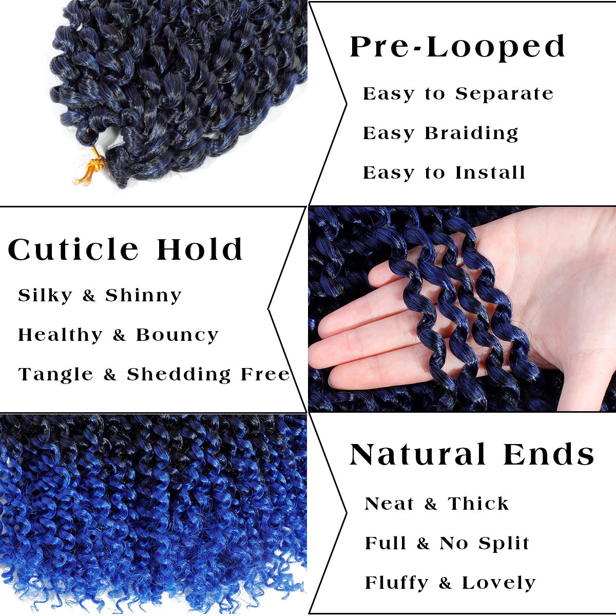 Amazon.com : Ms Aloe 6Packs Passion Twist Hair Blue Ombre Water